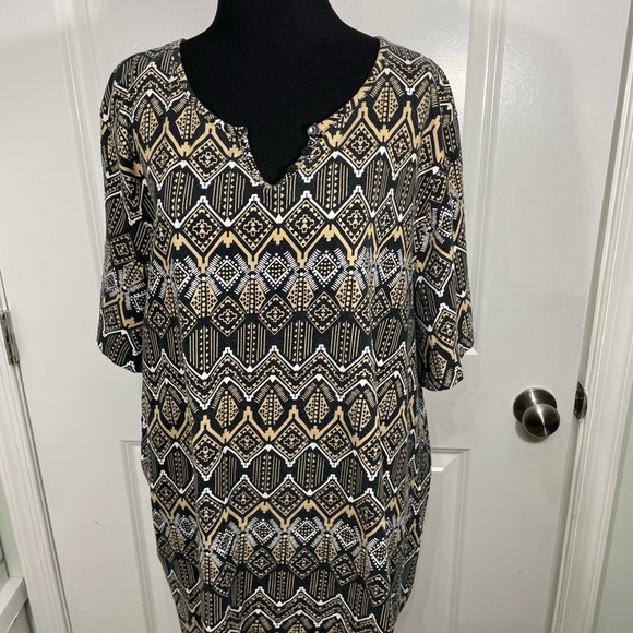 Catherine’s Geometric Patterned Tunic Blouse Size 1X CB-80 - Picture 2 of 8